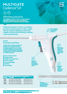 Cadence Suction Irrigation Flyer